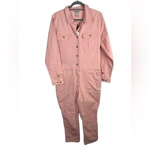 Duluth Trading Co Flex Firehose Slim Coveralls Overalls Size Large Peach Pink